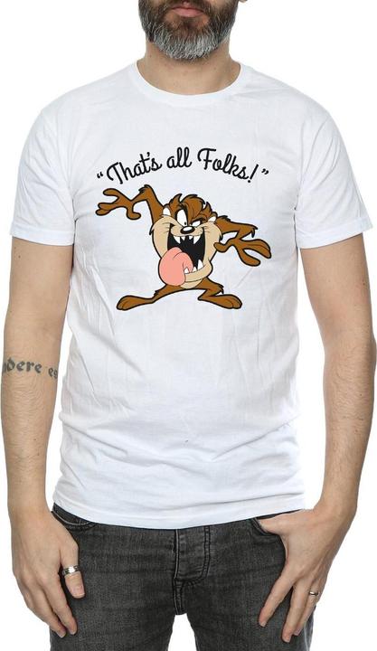 Actual product image Looney Tunes Mens That's All Folks Taz Cotton T-Shirt (M)
