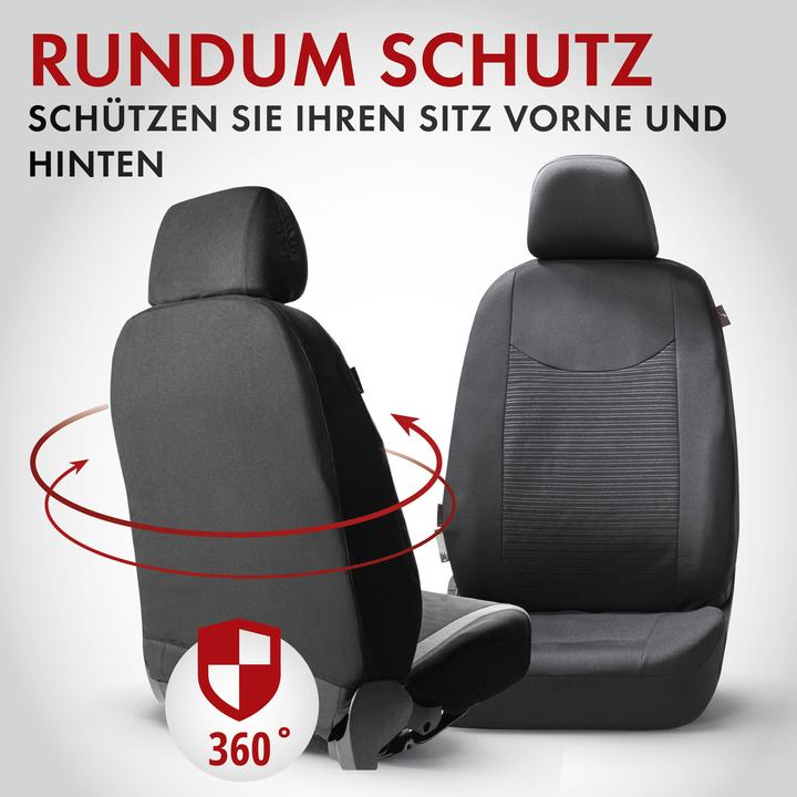 Immagine prodotto Walser Coprisedile auto ZIPP-IT Speedway, set completo di coprisedile auto con sistema di cerniere nero