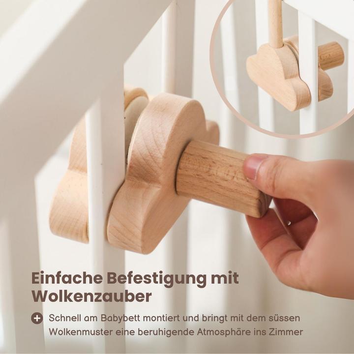 Image du produit Hermex Mobile Halterung Babybett Wolken Glockenhalter Spieluhr Arm