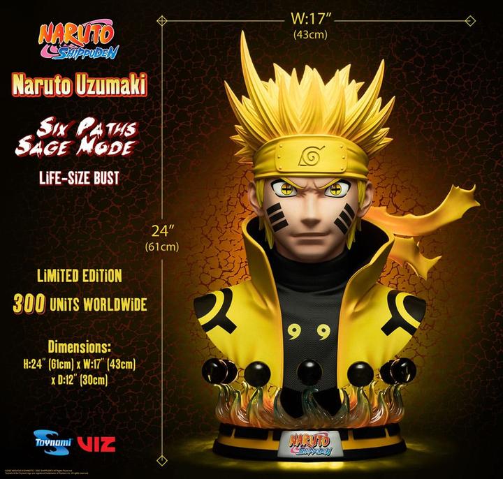 Immagine prodotto Toynami Naruto Shippuden buste 1/1 Naruto Six Paths Sage Mode 61 cm
