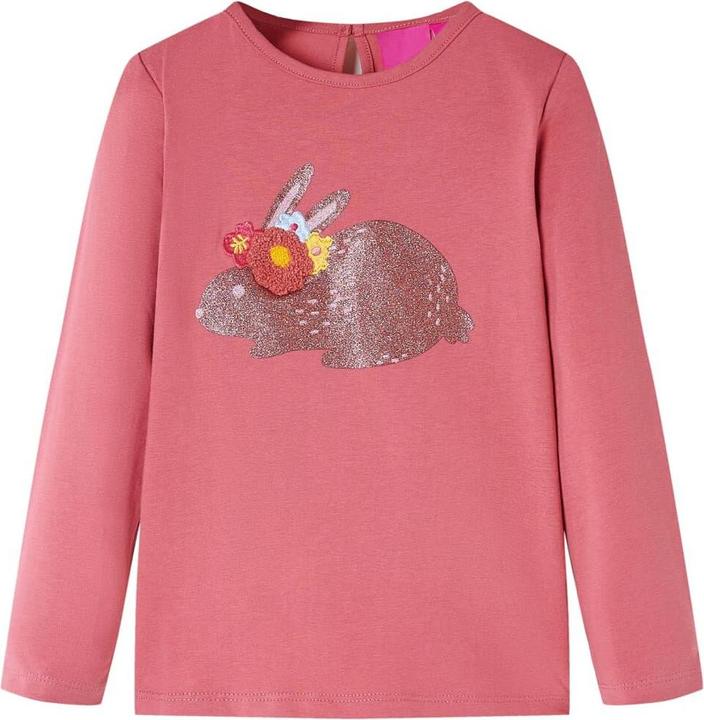 Actual product image VidaXL Children's long-sleeved shirt dusky pink 128,Material: 95 % cotton. 5 (128)