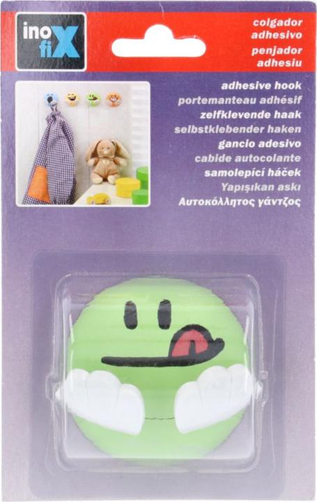 Actual product image Inofix Smiley adhesive hook, green