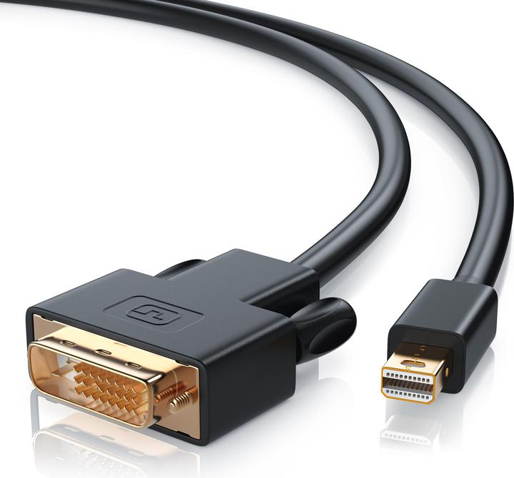 Produktbild CSL Mini DisplayPort zu DVI Video-Kabel, miniDP Monitor Adapter Kabel, für Apple, PC's & Notebooks (1 m, DisplayPort, DVI)