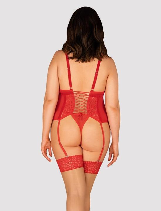 Produktbild Obsessive Strapshemd mit floraler Spitze plus Tanga (4XL)