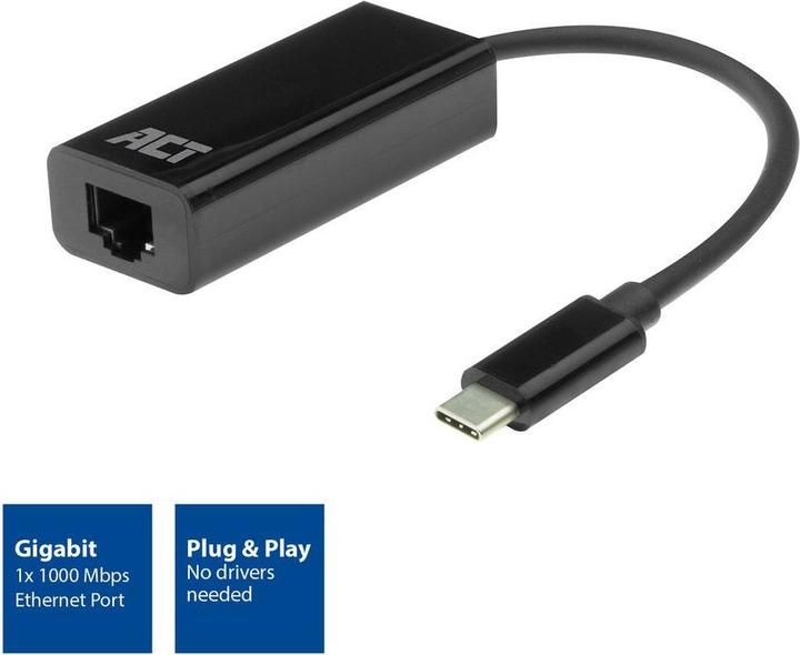 Produktbild USB-C Gigabit network adapter (USB-C, RJ45 Gigabit Ethernet (1x))