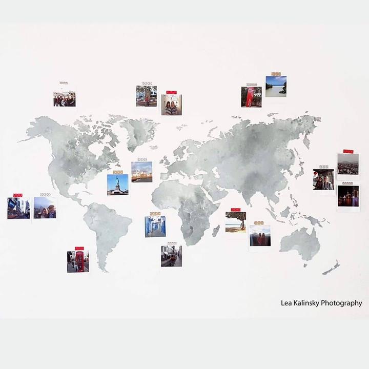 Produktbild Trenddeko Aquarell Weltkarte (120 x 62 cm)