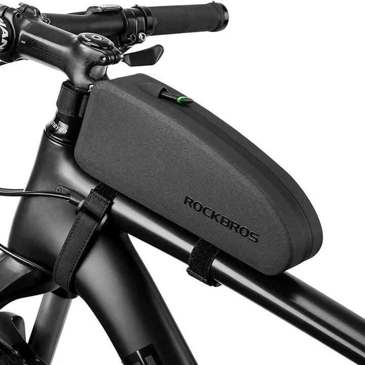 Actual product image Rockbros AS-019-1 waterproof bicycle bag for frame - black (1.60 l, Frame bag)