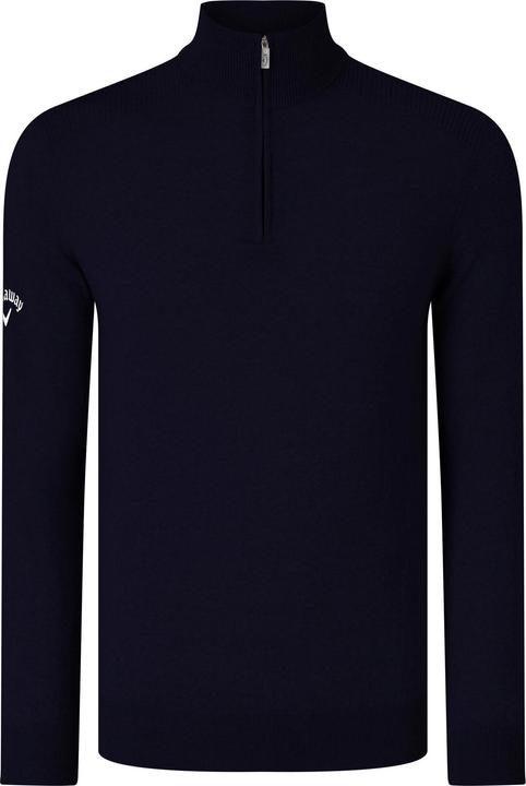 Callaway Merinowollpullover mit Reissverschluss bis zur Brust (S)