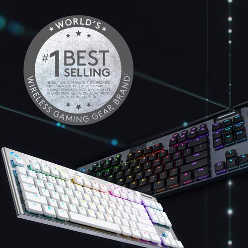Actual product image Logitech G G915 TKL - GL Tactile, Full-size (100%), Bluetooth, Mechanical, QZERTY, RGB LED, Black (Eng. Int., Cable)