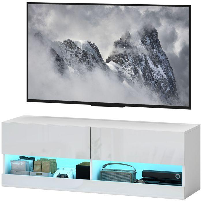 Actual product image Swisshandel24 TV-Hängeschrank mit LED-Beleuchtung, TV-Schrank 120 x 35 x 40,5 cm Hochglanzweiss