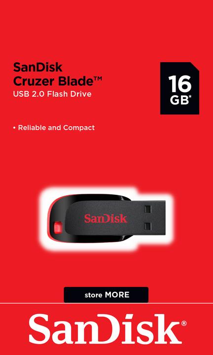 Actual product image SanDisk cruiser blade (16 GB, USB 2.0, USB-A)