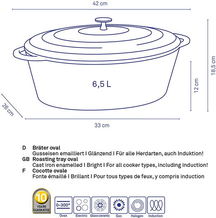 Produktbild Kela Calido (33 cm, Bräter + Schmortopf, Gusseisen)