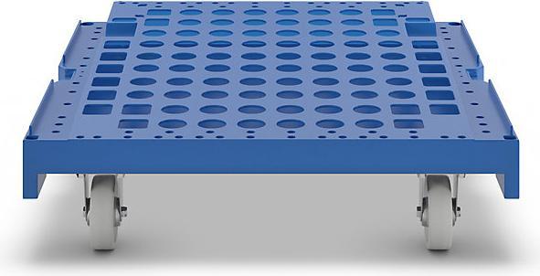 Image du produit ESB Socle roulant à plancher incliné, polyéthylène HD, bleu. (500 kg)