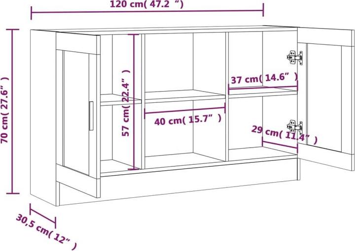 Actual product image VidaXL Disa (120 x 30.5 x 70 cm)