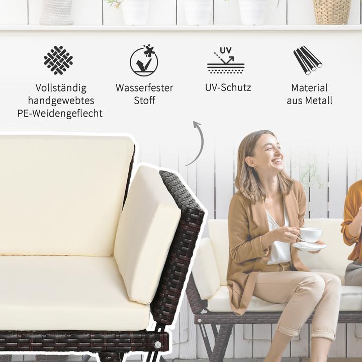 Image du produit Outsunny Canapé de jardin avec accoudoirs pliables