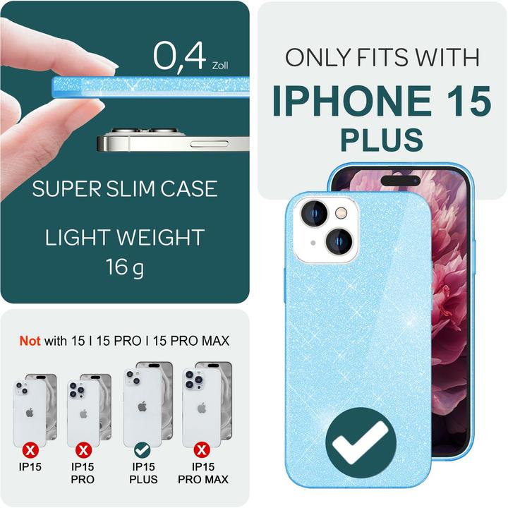 Actual product image Nalia Glitter cover (Apple iPhone 15 Plus)