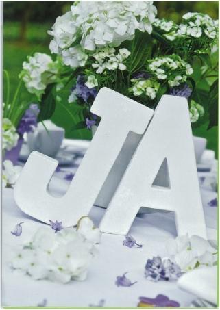 Wedding card white letters (1 pcs.)