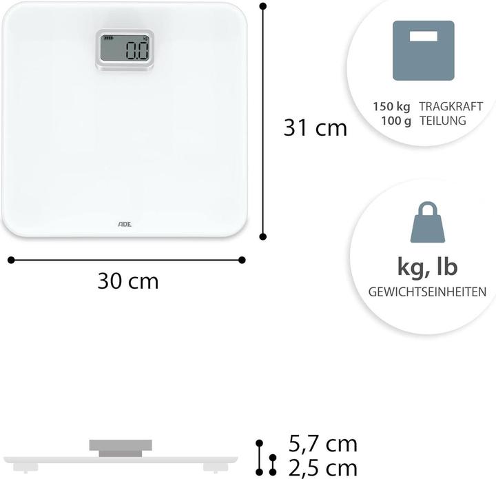 Actual product image ADE Digital bathroom scales - BE2208 (150 kg)