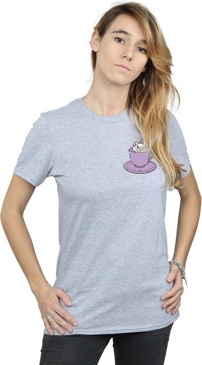 Actual product image Disney Womens/Ladies Aristocats Marie In Cup Breast Print Cotton Boyfriend T-Shirt (L)