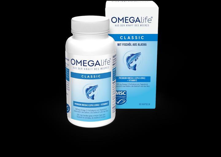 Actual product image Omega-Life Classic Caps 500 mg Ds 60 (60 Piece, Capsules, 128 g)