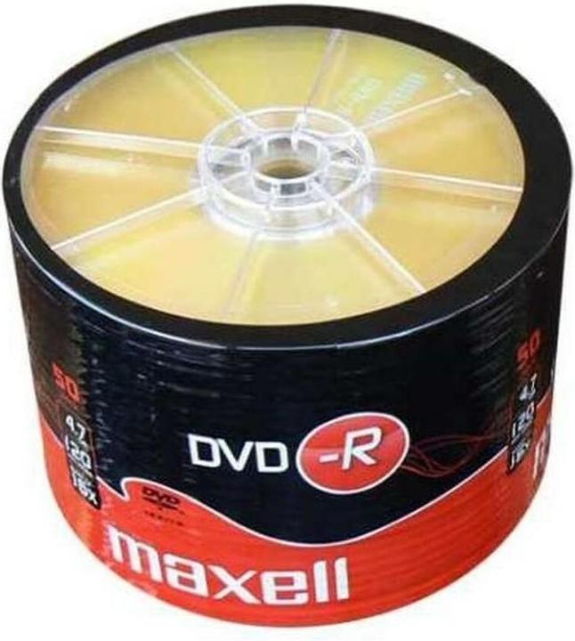 Immagine prodotto Maxell DVD-R 4 7GB 50 szt w opakowaniu SHRINK. Prędkość zapisu 16X 120 min Przeznaczenie nagrywa (50 x)