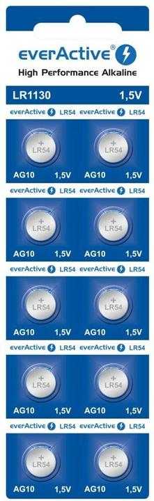 Everactive LR1130 (LR54) - 10 Knopfzellen (10 Stk., AG10, 65 mAh)