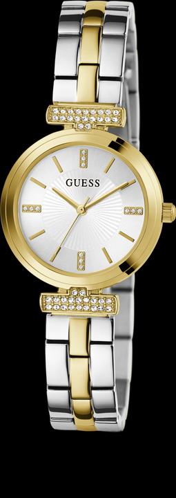 Guess P SLV CS W/ P GLD TOP PART W/ CYRS / SUN SLV DL / P SLV & GLD BRCT Armbanduhr (28 mm)
