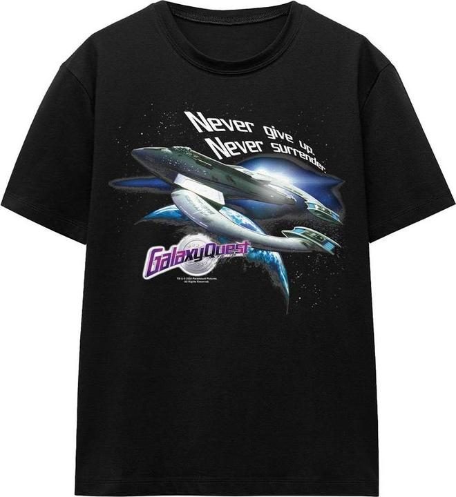 Actual product image Galaxy Quest Unisex Adult Never Surrender T-Shirt (XL)