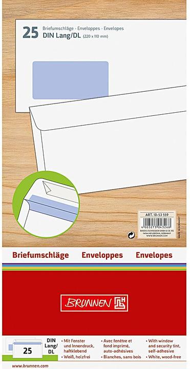 Produktbild Briefumschlag (110 x 220 mm, 25 x)