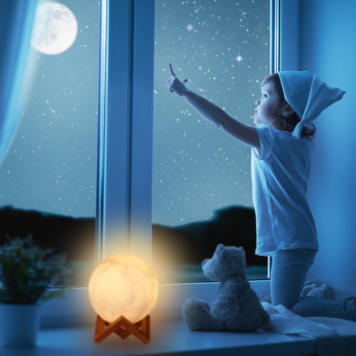 Actual product image Relaxdays Moon Lamp 3D Colour-changing (0.15 m)