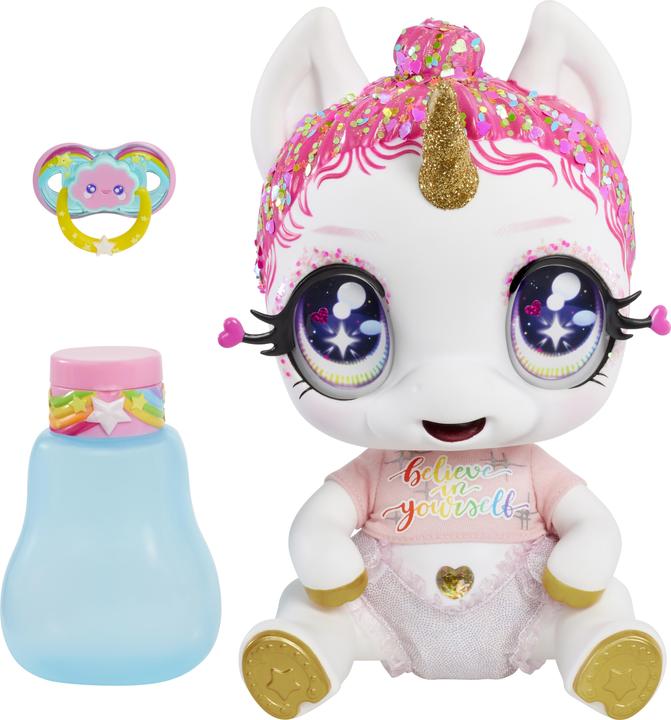 Produktbild MGA Glitter Babyz Unicorn Doll-White Rainbow