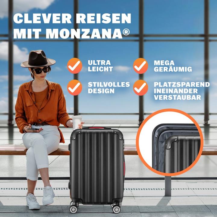 Produktbild Monzana Kofferset (89 l, Handgepäck (bis 50l), M (50 - 90l), L (90 - 115l))