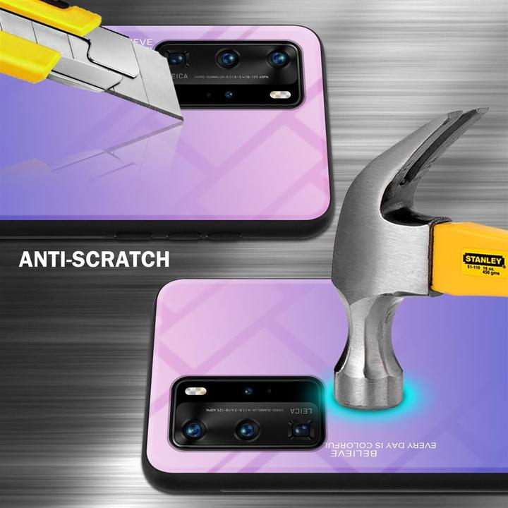 Actual product image Cadorabo TPU 2 colors glass cover (Huawei P40 Pro+)
