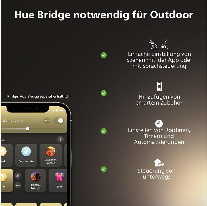 Produktbild Philips Hue Turaco Basis (806 lm, E27, IP44)