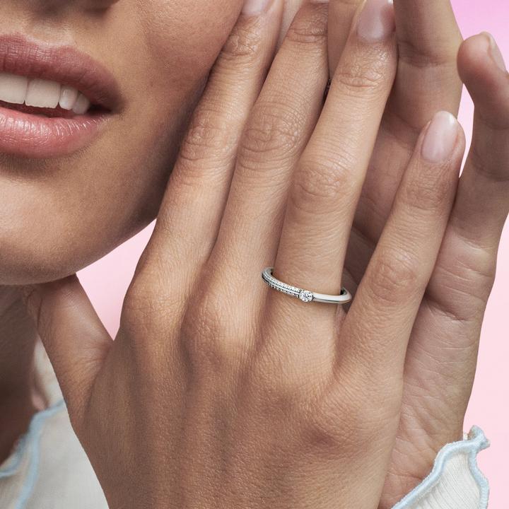 Produktbild Pandora ME Pavé & Weisser Doppelring (52, 925 Silber)