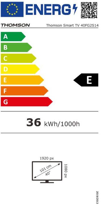 Etichetta energetica Thomson TV 40 Fhd Frameless Smart T2/C2s2 Google TV (40", LED, Full HD, 2023)