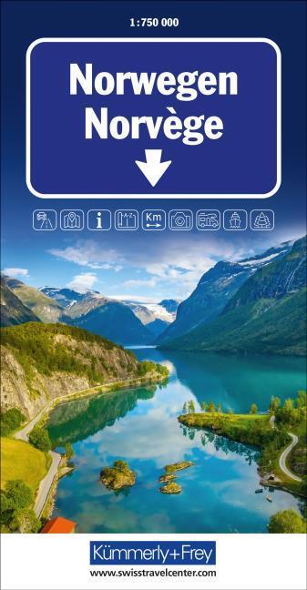 Image du produit Carte routière de Norvège 1:750 000