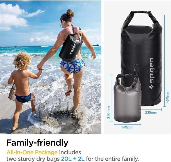 Actual product image Spigen A630 UNIVERSAL WATERPROOF BAG Black (20 l)