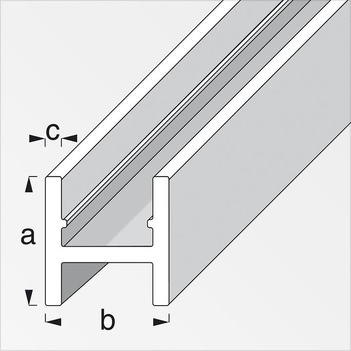 Image du produit Alfer Profilé en H Alu 1m