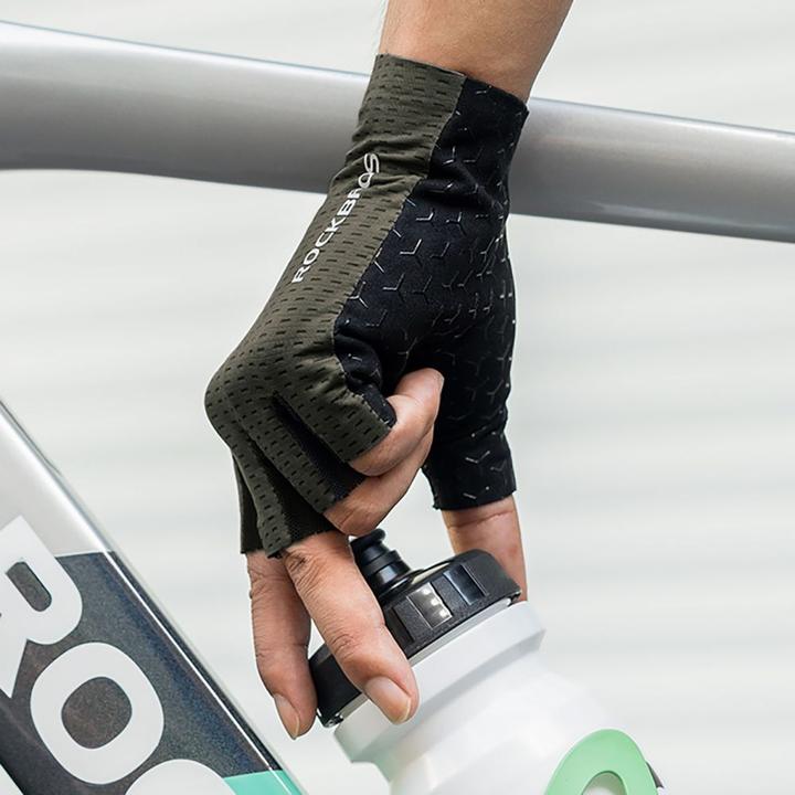 Produktbild Rockbros Breathable Short Finger Cycling Gloves Size: XL - Green (XL)