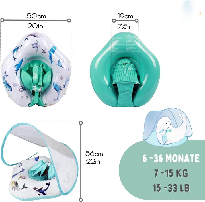 Immagine prodotto Activity Board Anello per il nuoto per bambini unico nel suo genere con motivi dipinti a mano | innovativo ausilio