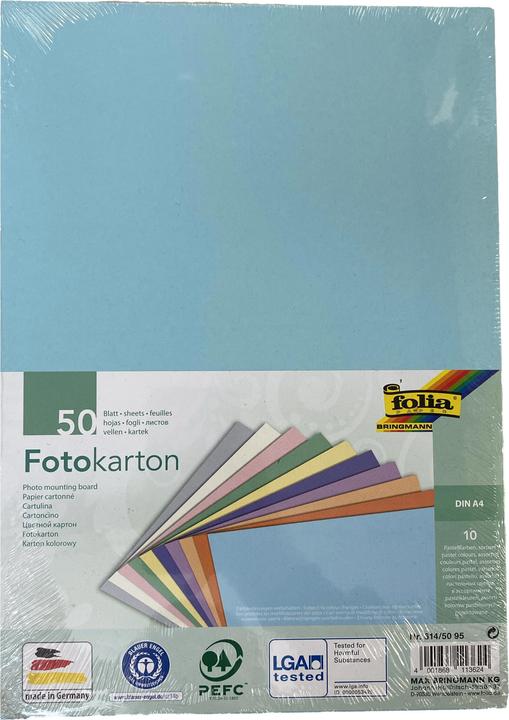 Produktbild Folia Fotokarton PASTELL, DIN A4, 300 g/qm (300 g/m², 50 x)