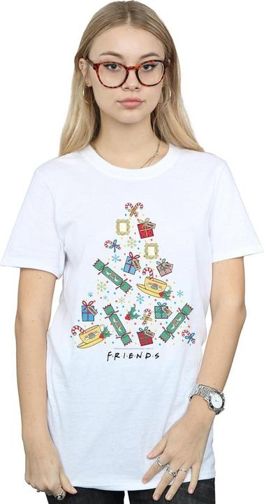 Actual product image Friends Womens/Ladies Christmas Tree Cotton Boyfriend T-Shirt (XL)