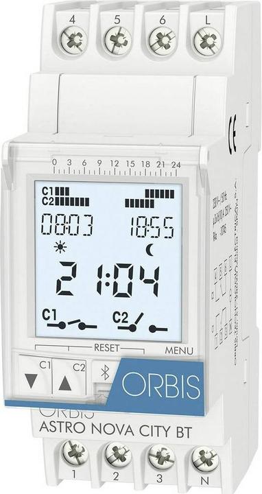 Image du produit Orbis Horloge programmable sur profilé chapeau ASTRO NOVA CITY 230 V