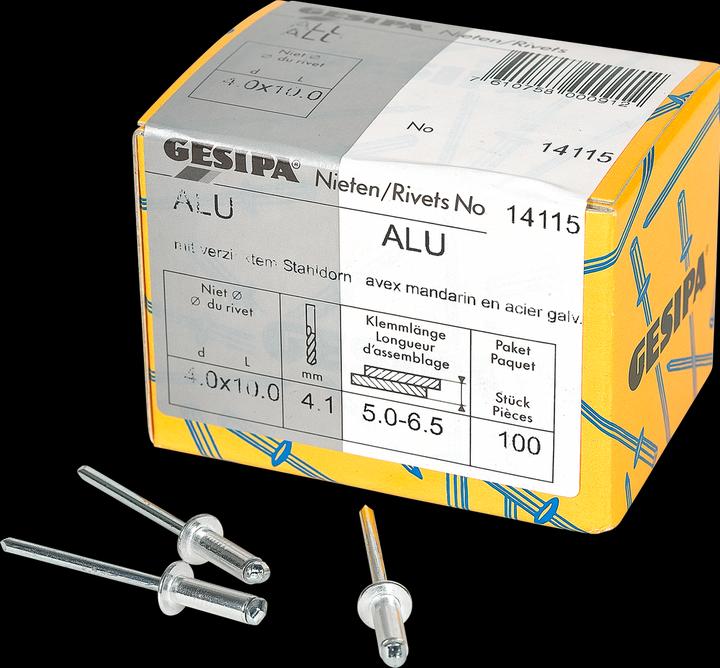 Produktbild Gesipa Blindnieten 4.0x10 mm Aluminium 100 Stück