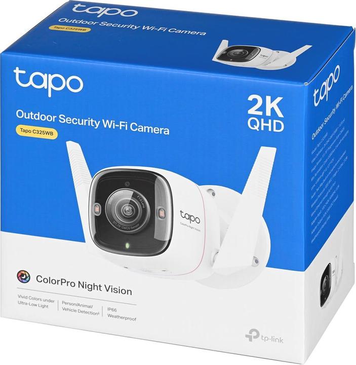 Actual product image TP-Link Tapo C325WB 4MP QHD Outdoor Camera ColourPro MicroSD (2688 x 1520 pixels)