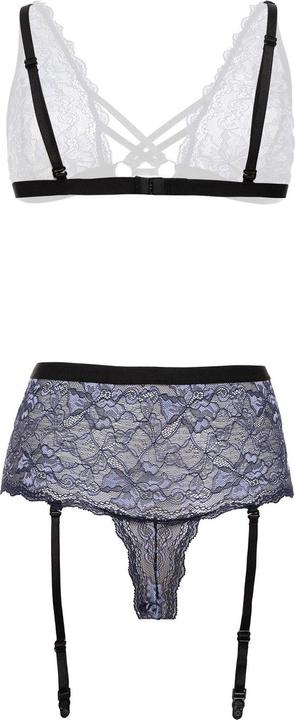 Actual product image Christine Le Duc Bra-set with open crotch Queenie - Black/Purple (M)