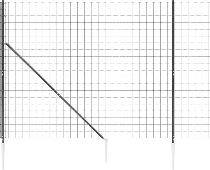 Actual product image VidaXL Maschendrahtzaun mit Bodenhülsen Anthrazit 1,6x10 m