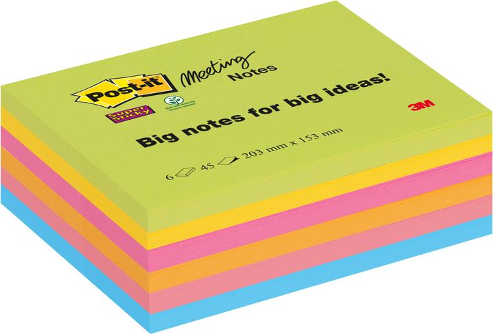 Post-it Super Sticky Meeting Notes (203 x 153 mm)
