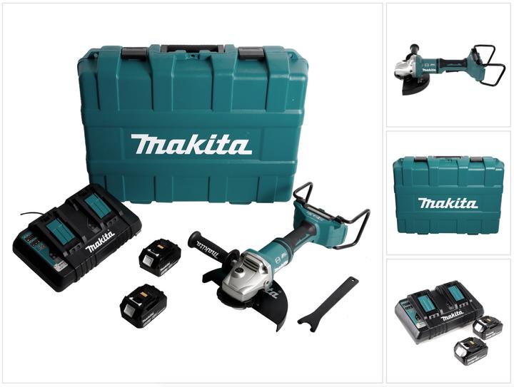 Produktbild Makita DGA 900 PTKX2 Akku Winkelschleifer 36V ( 2x18V ) 230mm Brushless + 2x Akku 5,0Ah + (230 mm)